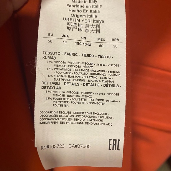 Armani Collezioni Light Orange Tea Length Dress - Picture 8 of 8